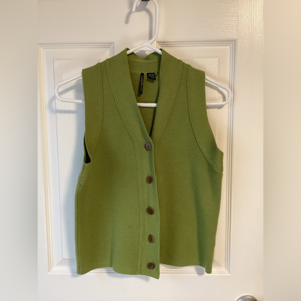 Green cotton blend sweater vest by ISDA & CO-size xs